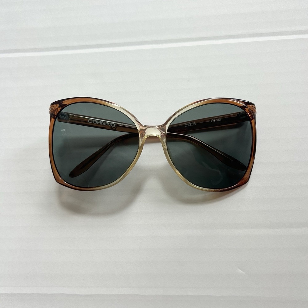 Vintage 70s Corning Butterfly Frame Sunglasses Oversized Made In Korea Retro